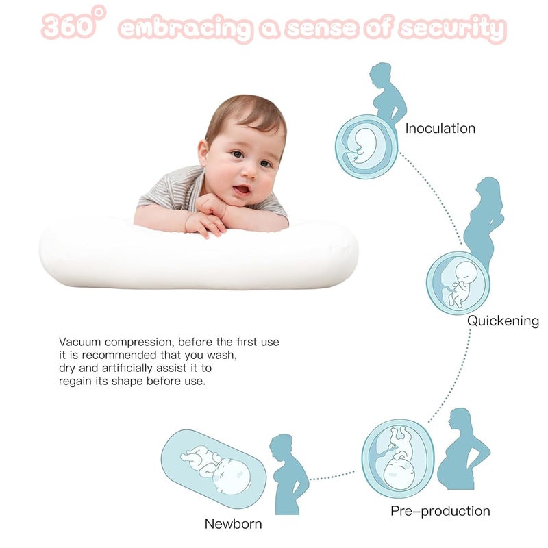 PGONEEE Baby Lounger for Newborn, Bionic Design Baby Lounger, Soft Organic Cotton Breathable Lounger for Infants 0-18 Months (White) - Image 5